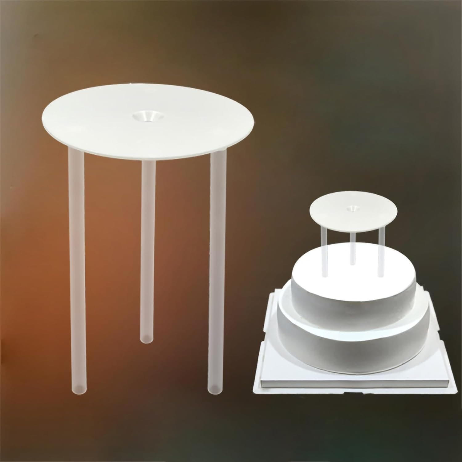 VINGVO Cake Dowels for Tiered Cakes, Food Grade PP Plastic Cake Tier Supports with Polished Edges